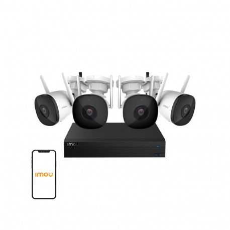 Surveillance System - IMOU Kit-Pro WiFi CCTV Monitoring Kit, 4 Cameras, 1 TB HDD, Full HD, Black