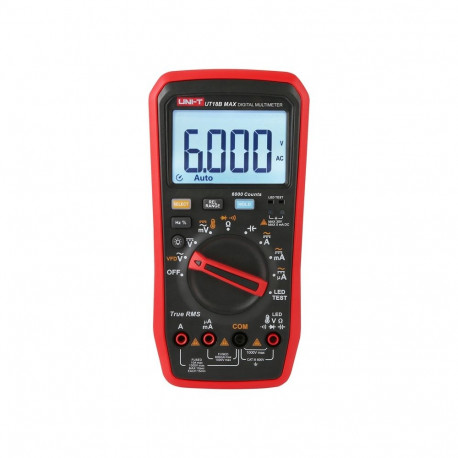 Tool - Uni-T True RMS UT18B MAX Digital Multimeter 1000V, 10A, -55°C to 500°C Black/Red