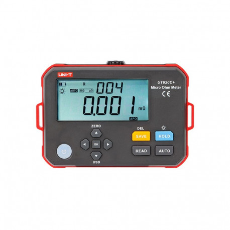 Measuring Instrument - Uni-T UT620C+ Digital Micro-Ohmmeter 0.001 mΩ to 300 kΩ, 1 μΩ Resolution, Bla