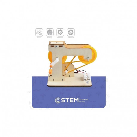 Wooden Assembly Kit Hand-Crank Power Generator, STEM Educational Toy