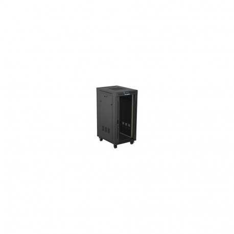 Lanberg serverikapp 19" 24U/600X800 V2 põrandapealne klaasukse ja LCD-ga Flat Pack, must