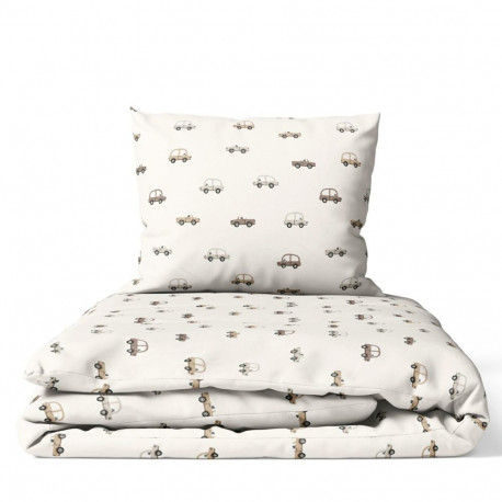 Ankras 2pcs bedding set 35/100 40/60  beige cars