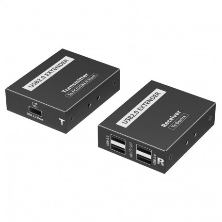 PremiumCord 4-port USB 2.0 extender over IP up to 120m over the network and for multiple receivers