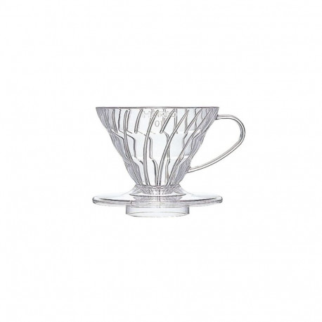 Coffee Maker - HARIO V60-01 Clear Plastic Drip Coffee Brewer, 1-2 Cups, Clear