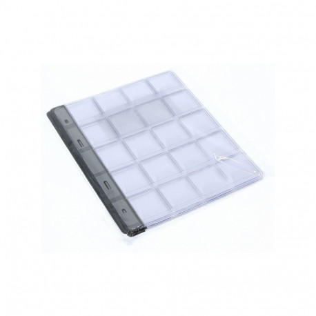 Coin Album Sheet - Gedeon GED CA21-20C 10 Sheets Set for 20 Coins 35x35mm Clear
