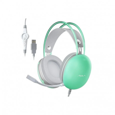 Headphones - AULA S505 50 mm Driver Virtual Surround Sound USB Type-A Green