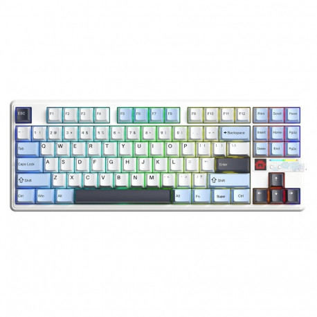 Gaming Keyboard - AULA Gasket F87 Pro V2, 87 Keys, RGB, 10,000 mAh Battery, Glacier Blue