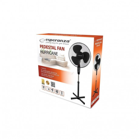 Household Fan - Esperanza EHF001KK 3-Speed Adjustable Airflow 90° Tilt Black
