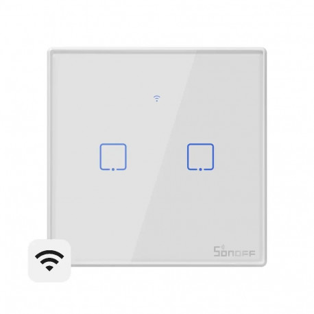 Išmanusis Wi-Fi sieninis jungiklis Sonoff TX T2EU2C su RF valdymu
