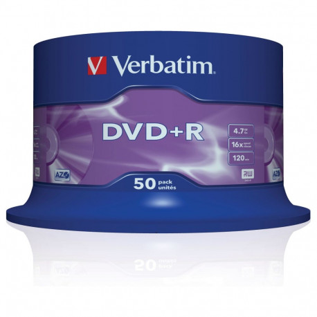 Verbatim DVD+R 1x50 4,7GB 16x speed, matt hõbedane