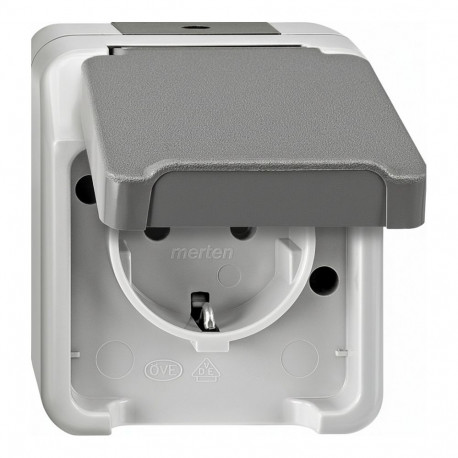"MERTEN MEG2301-8029 SCHUKO-Steckdose. lichtgrau. AQUASTAR"