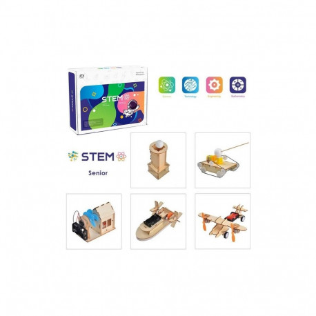 Wooden Assembly Advanced Science Lab Kit, 5in1 STEM Educational Toys