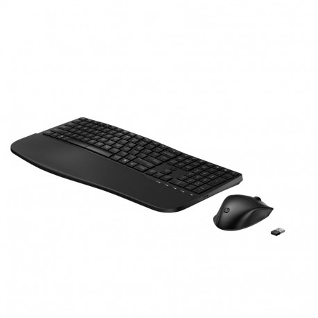 Keyboard and Mouse Combo - HP 680 Comfort Wireless 4000 DPI Full-Size Keyboard and Mouse Black