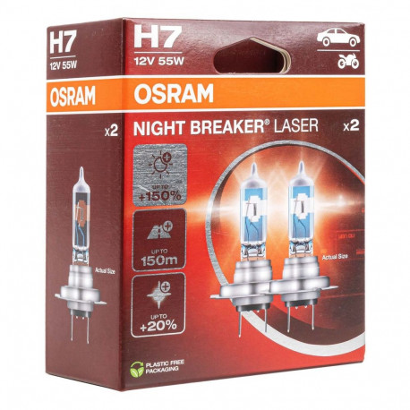 Osram H7 12V 55W PX26d Night Breaker Laser +150% halogeenpirnid 2 tk