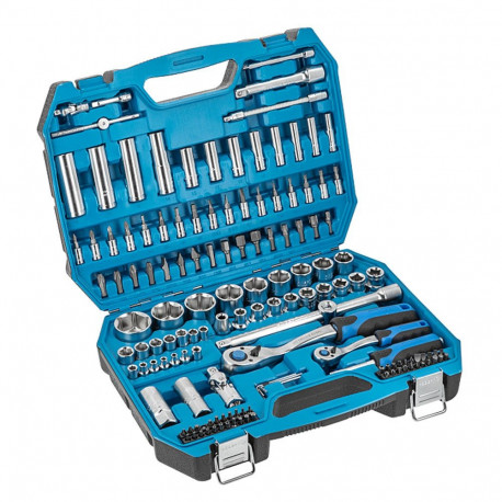 Hogert HT1R440 tööriistakomplekt, 144 tk, 1/4" ja 1/2", kroomvanaadiumteras, 72 hambuga pöördkang, k
