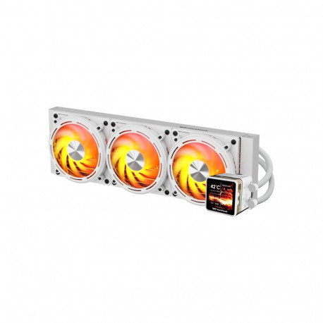CPU Cooler - darkFlash DE360, 2.88-Inch IPS Screen, 3 x 120mm PWM Fans, White