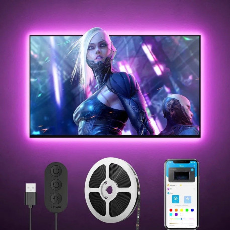 Smart Strip Light - Govee H6178 LED Bluetooth Multicolor Ambient Lighting, Voice Control, RGB Color 