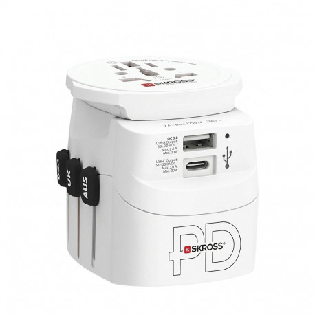 SKROSS reisivooluadapter Pro Light USB AC30PD World, valge