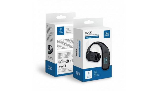 Wireless mono headset Blue Star Hook black
