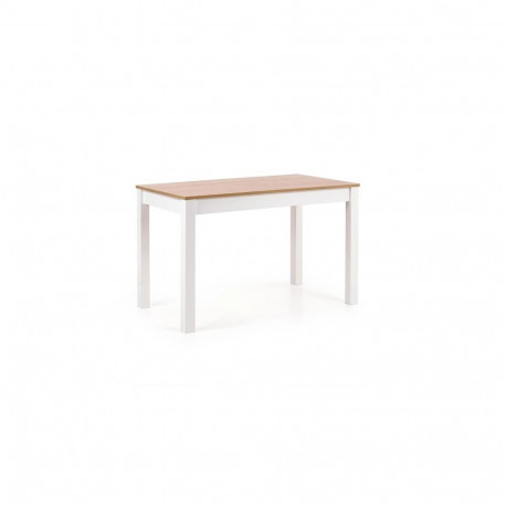 TABLE DINING WHITE/BROWN 120X68X76