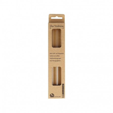 3-PIECE DRINKING STRAW SET L20CM GLASS