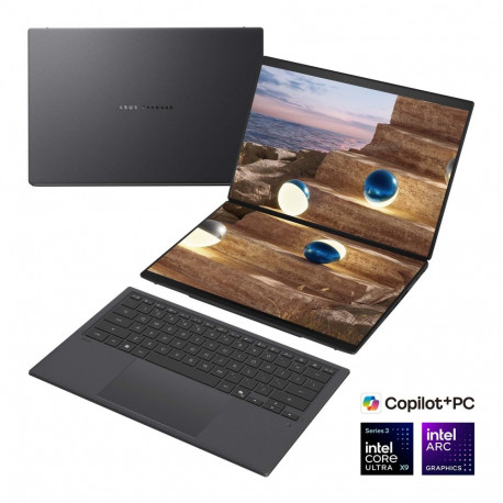 Asus | Zenbook Duo UX8407AA-SN066W | Moher Gray | 14 " | OLED | Touchscreen | 2.8K | 2880 x 1800 pix