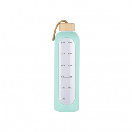 Glass Water Bottle - KiCA Hydro Glass 1L, Mint Green