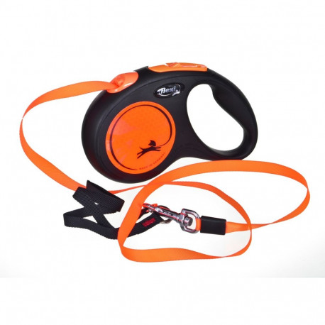 Pet Leash - Flexi New Neon M 5m Dog Retractable Lead Orange