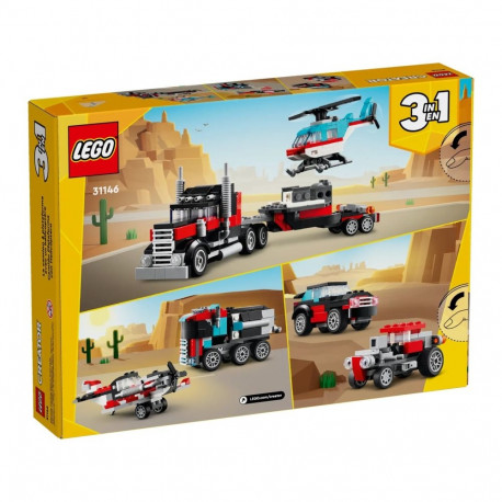 Flatbed Truck - LEGO Creator 3 in 1 31146 with Helicopter 270 Pieces