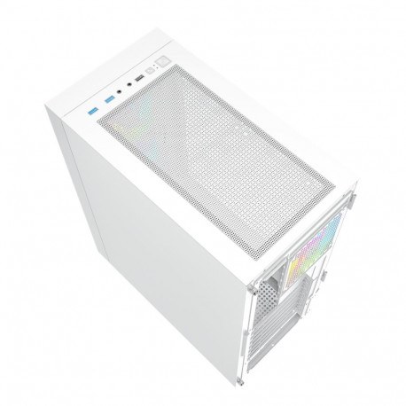 Computer Case - Gembird Fornax 4000W ARGB ATX Midi Tower with Glass Panel White