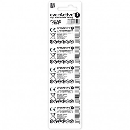 Battery - everActive CR927 Lithium Coin Cell 3V 30mAh (5 pcs)