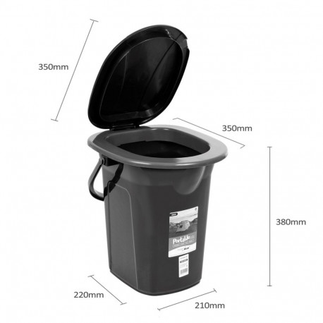 Portable Camping Toilet - GreenBlue GB320 19L Black Grey