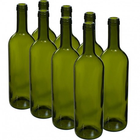 0.75 L Bordeaux Glass Bottle 8pcs, Olive BROWIN 631471, 750 ml