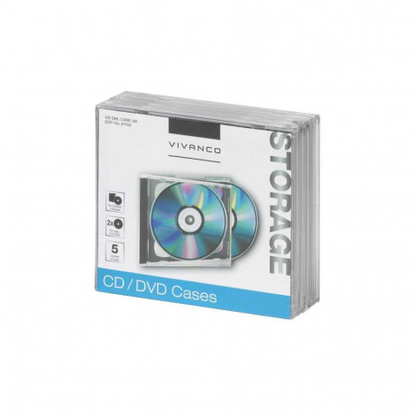 Vivanco CD/DVD Double jewel case 5 pcs