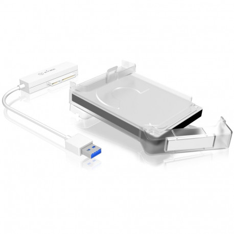 IB-AC703-U3 (weiß, Adapter für 1x HDD/SSD mit Festplattenschutzbox)