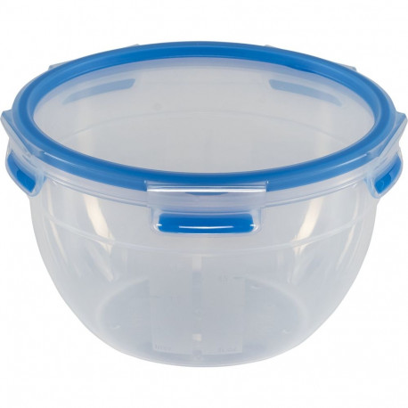 CLIP & CLOSE Frischhaltedose 2,6 Liter (transparent/blau, rund, Ø 21,8cm)