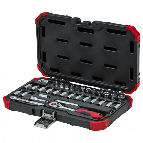 Red Steckschlüssel-Satz 1/4", 33-teilig (rot, mit Umschalt-Knarre, SW 4mm - 13mm)