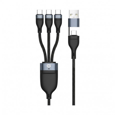 Conceptronic kaabel USB-C/-A 2.0 -> 3xUSB-C 480Mbs 1.50m, must