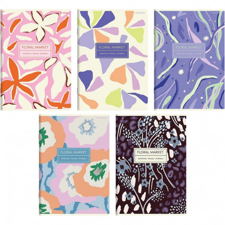 Kaustik A5 60l, 5x5 ruut, Floradelic, assortii, TOP-2000