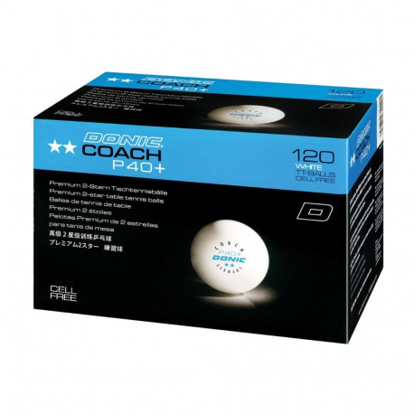 Table tennis ball DONIC P40+  Coach 2 star 120 pcs White