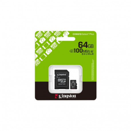 Memory Card - Kingston 64GB microSDXC Canvas Select Plus Gen3 100MB/s A1
