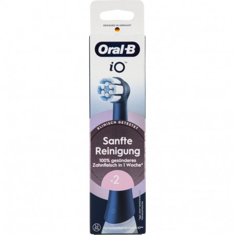 Oral-B iO Sanfte Reinigung 2er (schwarz, für empfindliche Bereiche und gesünderes Zahnfleisch)