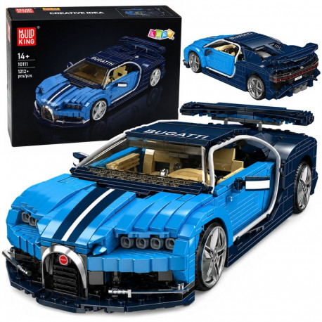 Bugatth ehitusklotsid sportauto 1212el., sinised