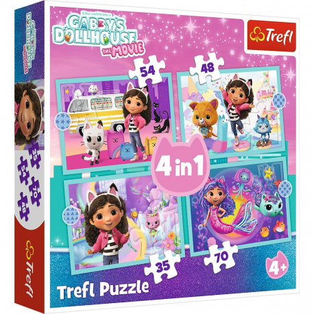 TREFL GABBY´S DOLLHOUSE Pusle komplekt, 4 tk