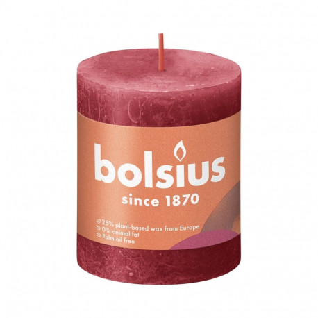 PILLAR CANDLE RUSTIC RED H8CM/D6.8CM
