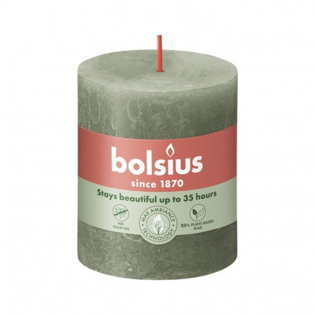 PILLAR CANDLE RUSTIC OLIVE H8CM/D6.8CM