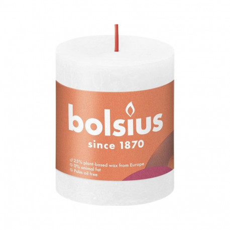 PILLAR CANDLE RUSTIC WHITE H8CM/D6.8CM