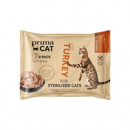 PRIMACAT kassitoit steriliseeritud kalkun kastmes 4X85G