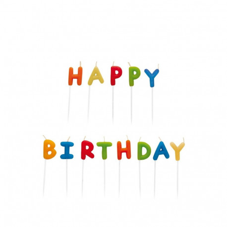 BIRTHDAY CANDLES HAPP B-DAY 7.5CM 13PCS