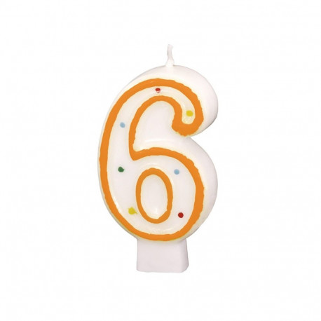 NUMERAL CANDLE 6 HEIGHT 7.3 CM